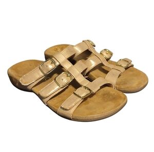 VIONIC Misa Rose Gold Pink Metallic Slip On Slide Sandal Size 5‎